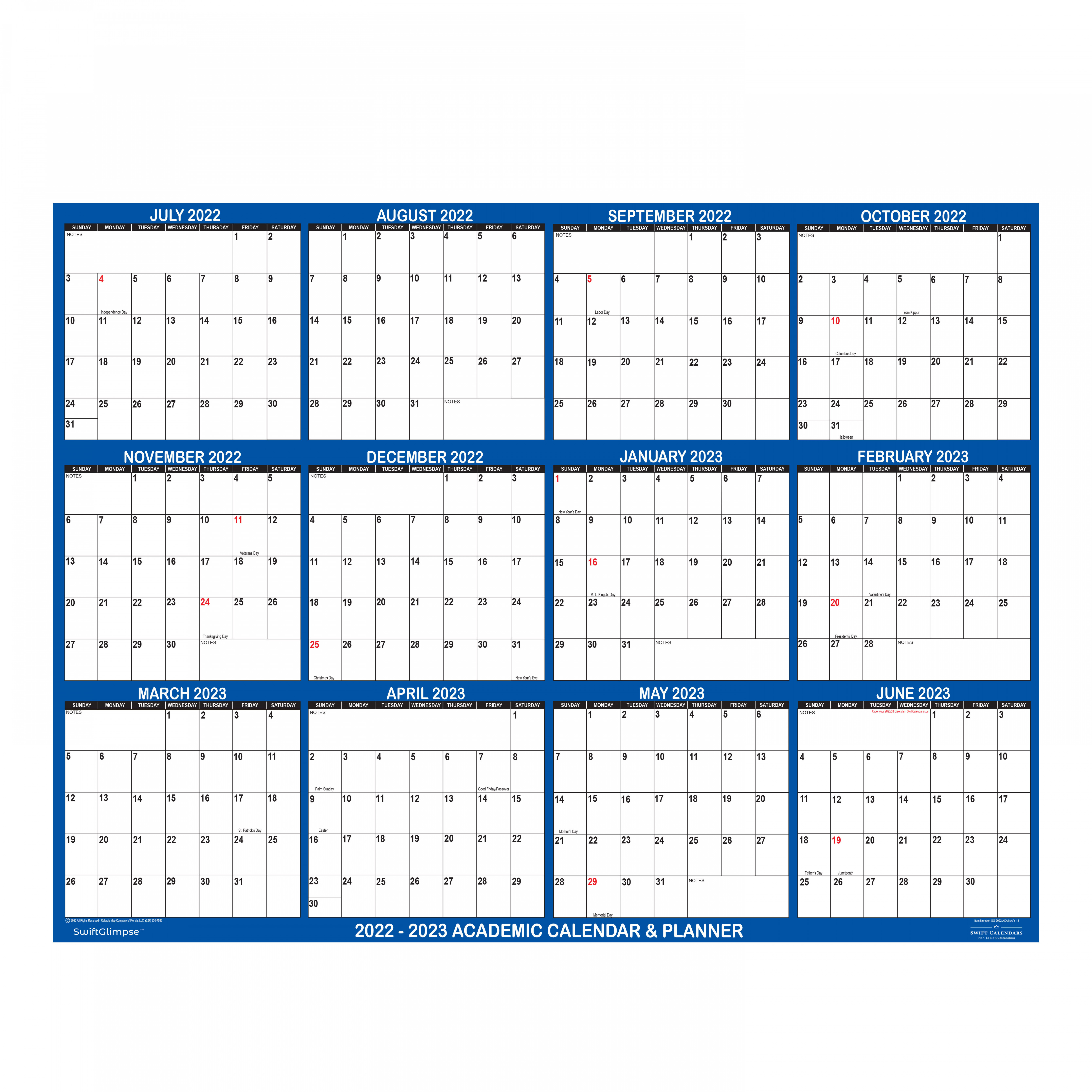 -  Academic Planning Calendar " x " Navy