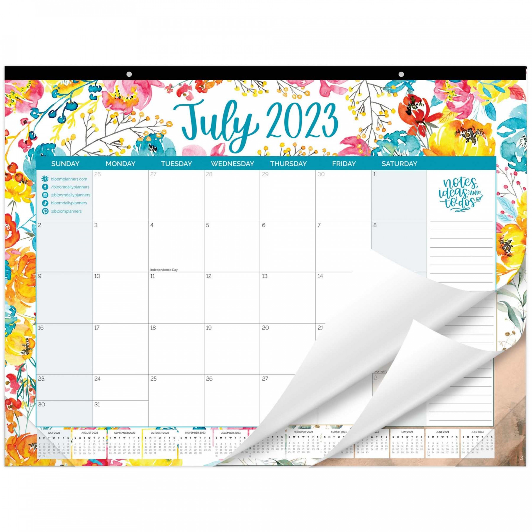 bloom - Academic Year Desk & Wall Calendar, " x