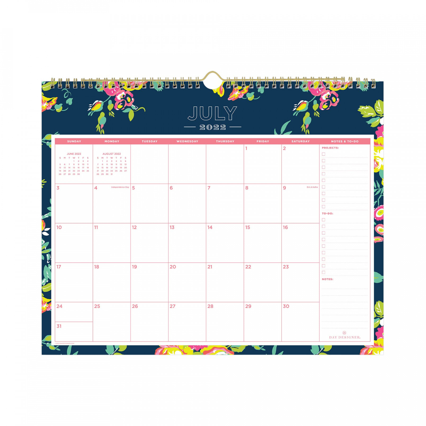 Blue Sky Day Designer for - Academic Year Monthly Wall Calendar,  