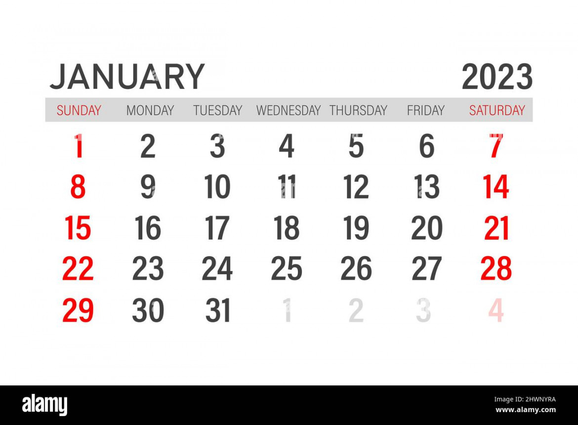 Calendar  template. January  layout