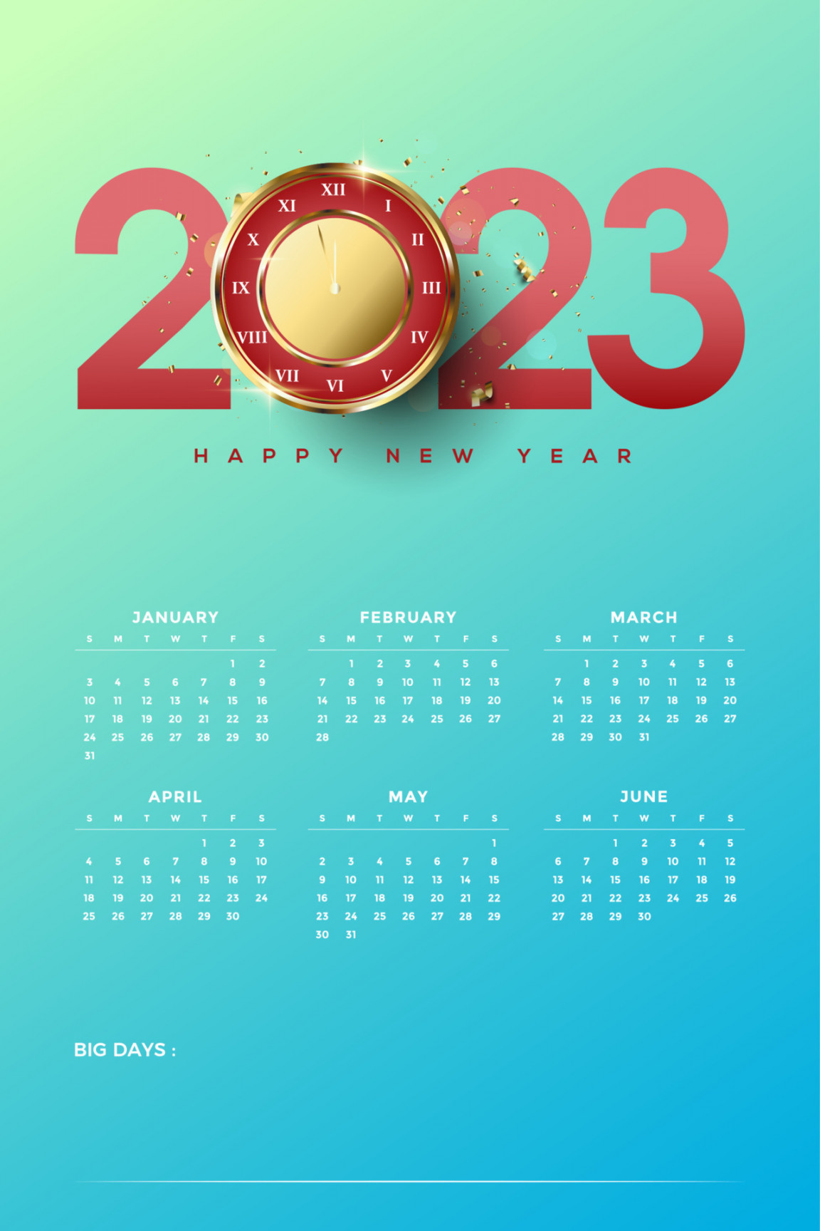 calendar with unique colorful background  Vector Art