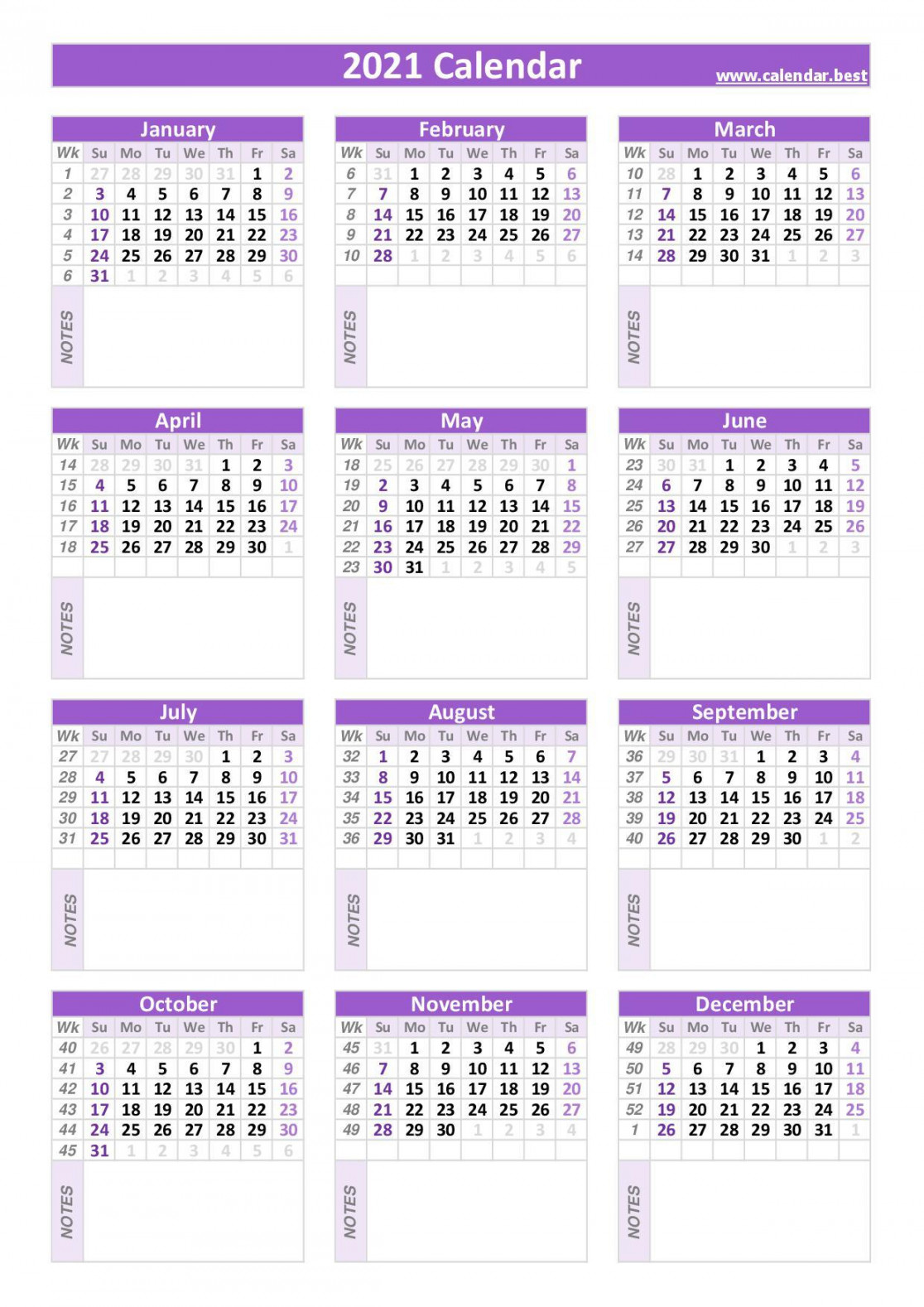 calendar with week numbers -Calendar