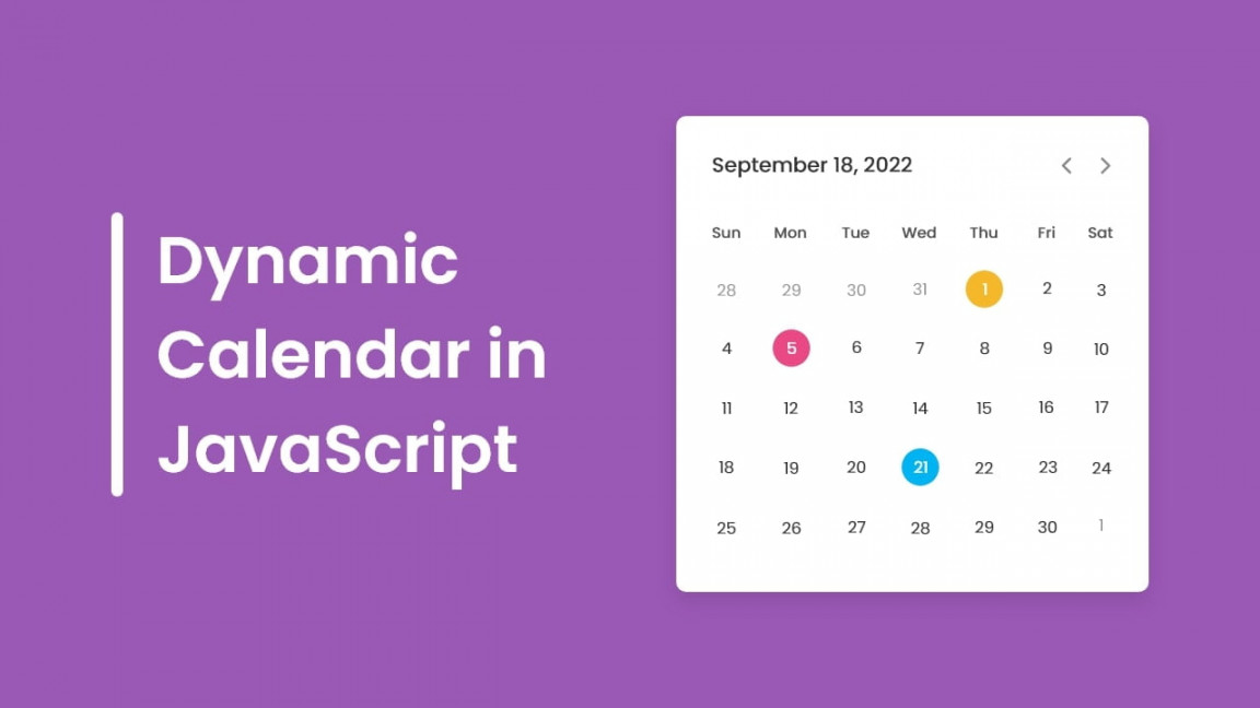 Create A Dynamic Calendar in HTML CSS & JavaScript