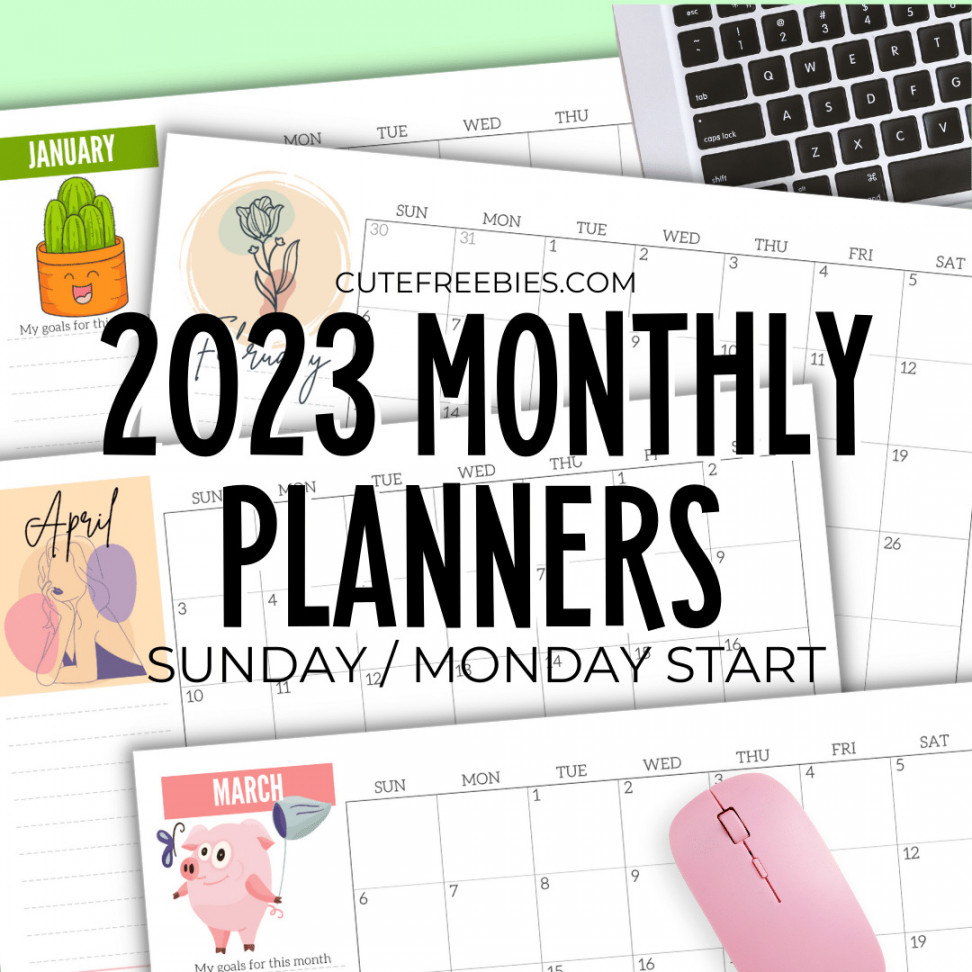 Cute Monthly Planner Templates – Free Printable - Cute
