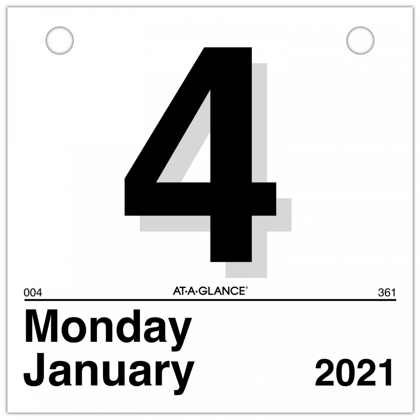 Daily Wall Calendar Refill by AT-A-GLANCE, " x ", Mini, “Today Is”  Design (K)