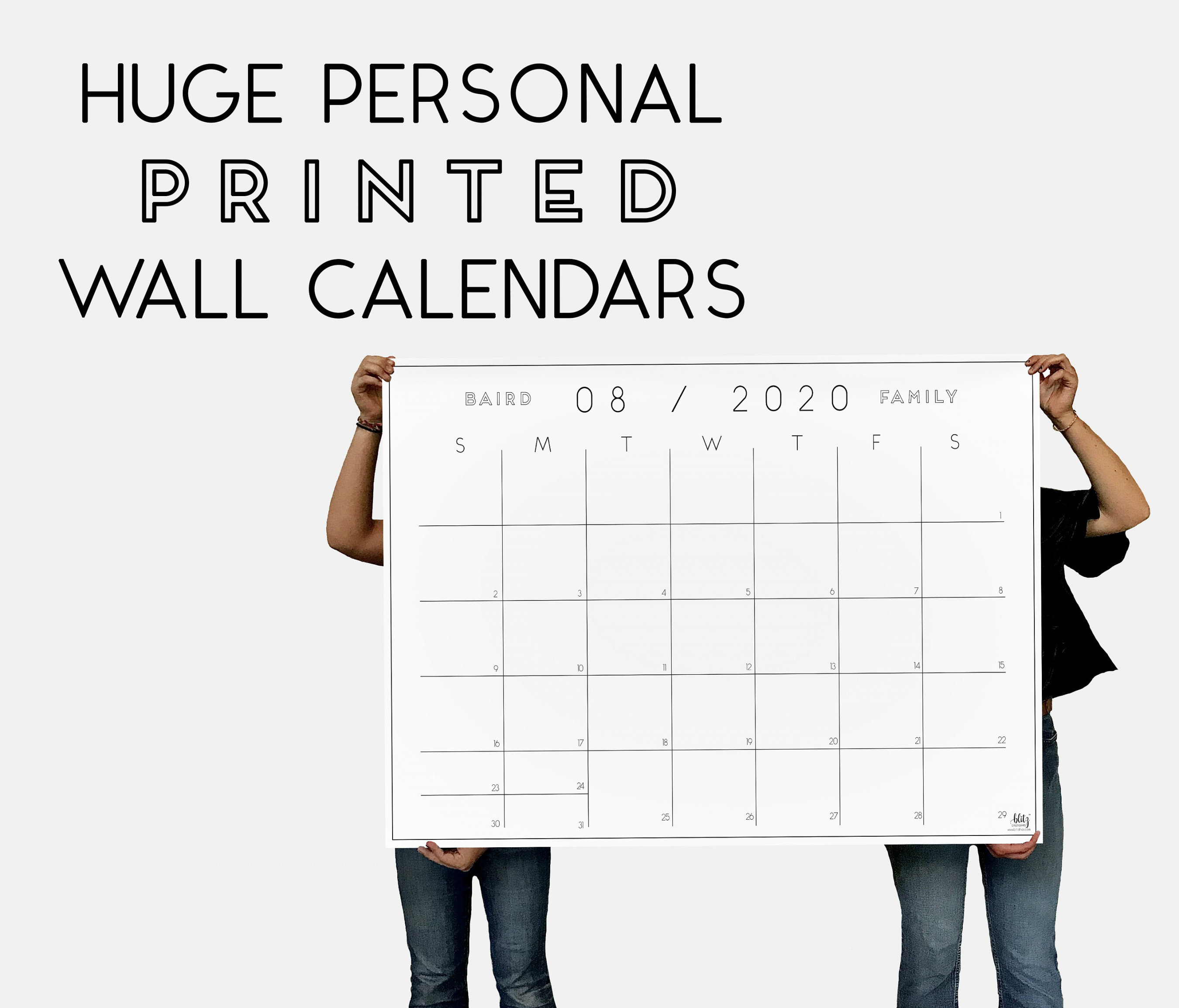 Extra Large Monthly Personalized Printed Wall Calendars - Etsy