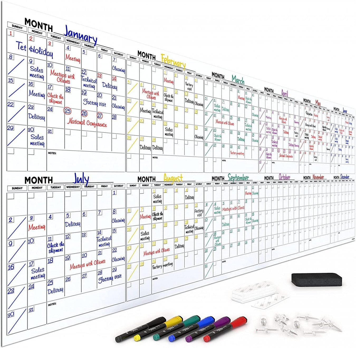 Extra Large "x" White Board Calendar Dry Erase Calendar for Wall   Month Planner Big Dry EraseSee more Extra Large "x" White Board