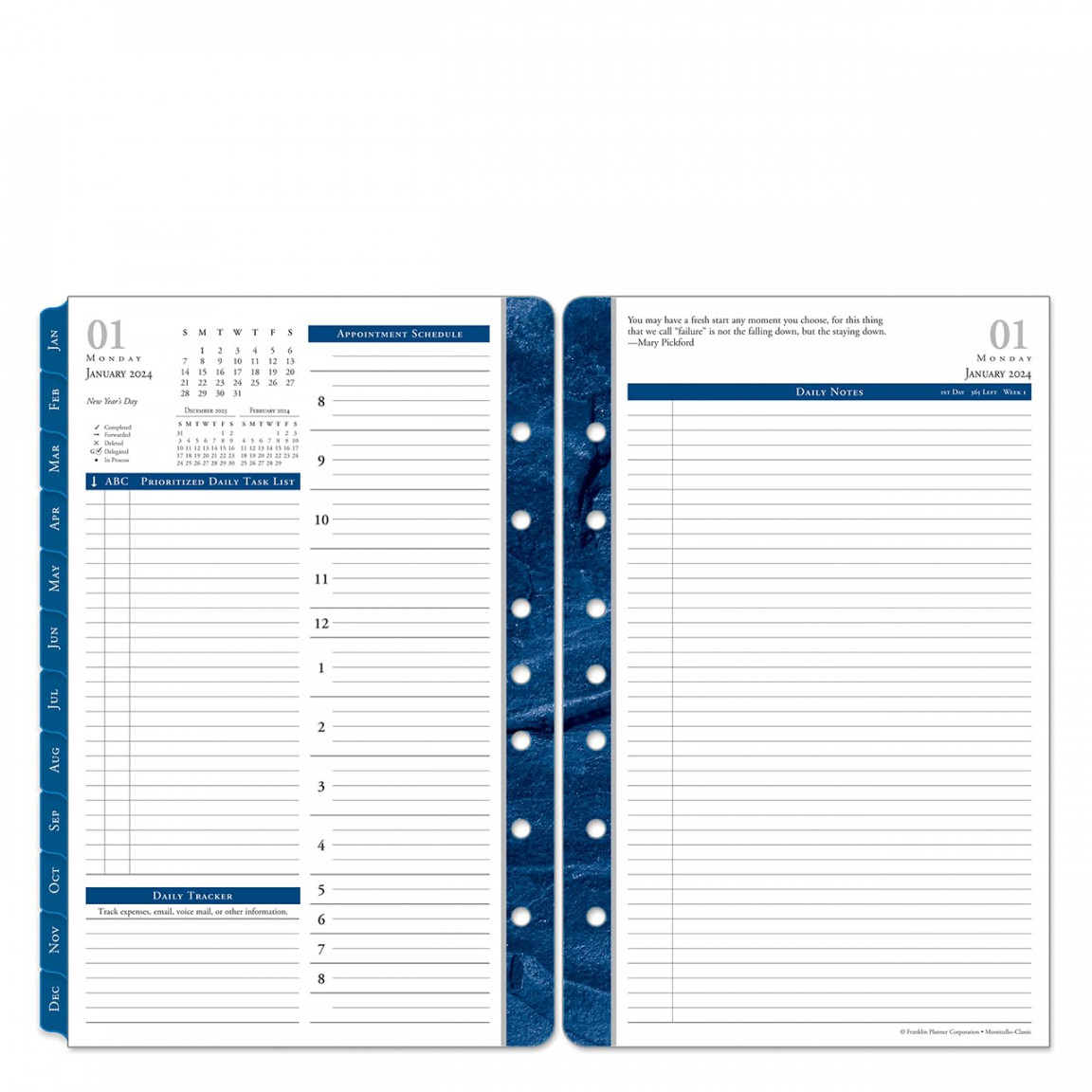 FranklinCovey - Monticello Two Page Per Day Ring-Bound Planner (Classic,  Jan  - Dec )