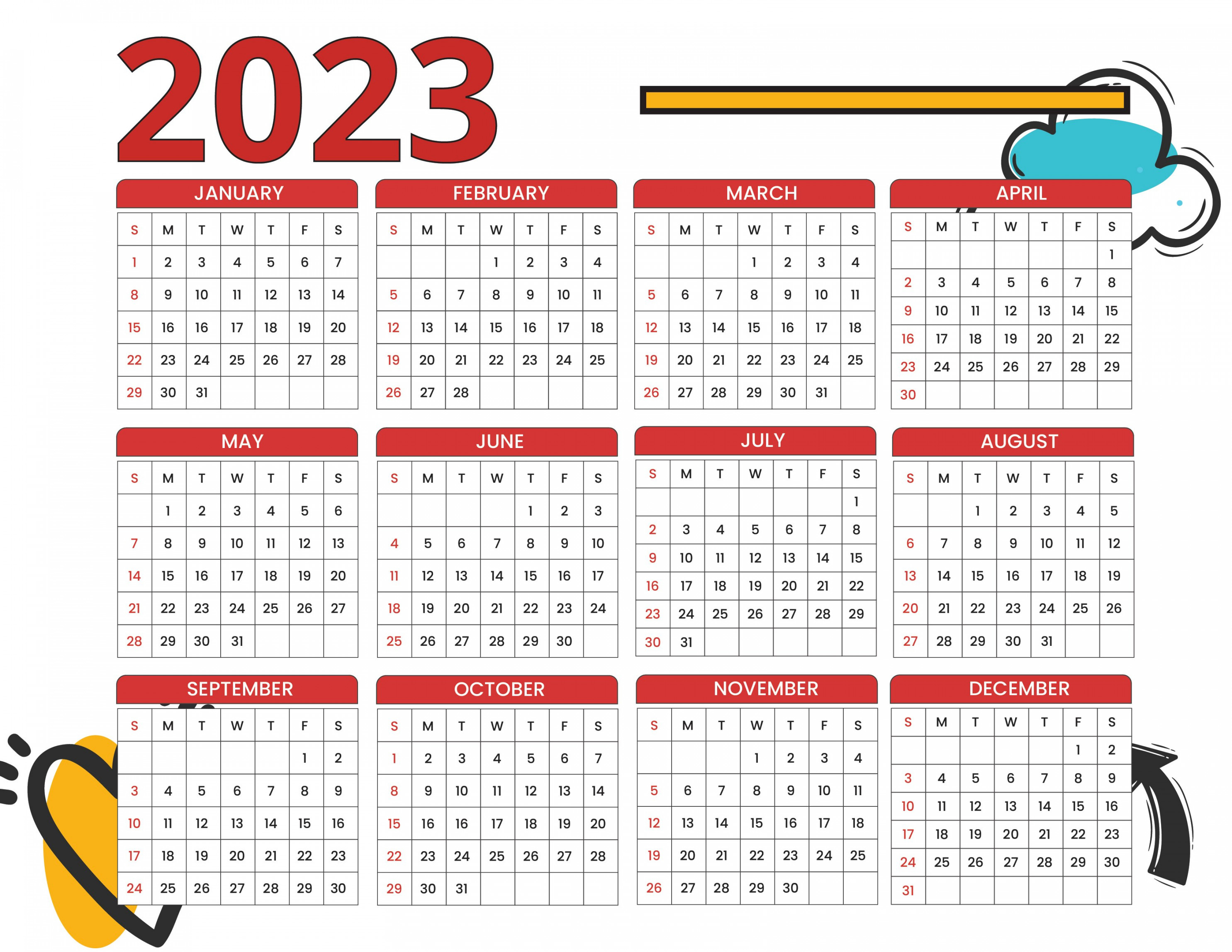 Free  Calendar Template - Download in Word, Illustrator, PSD