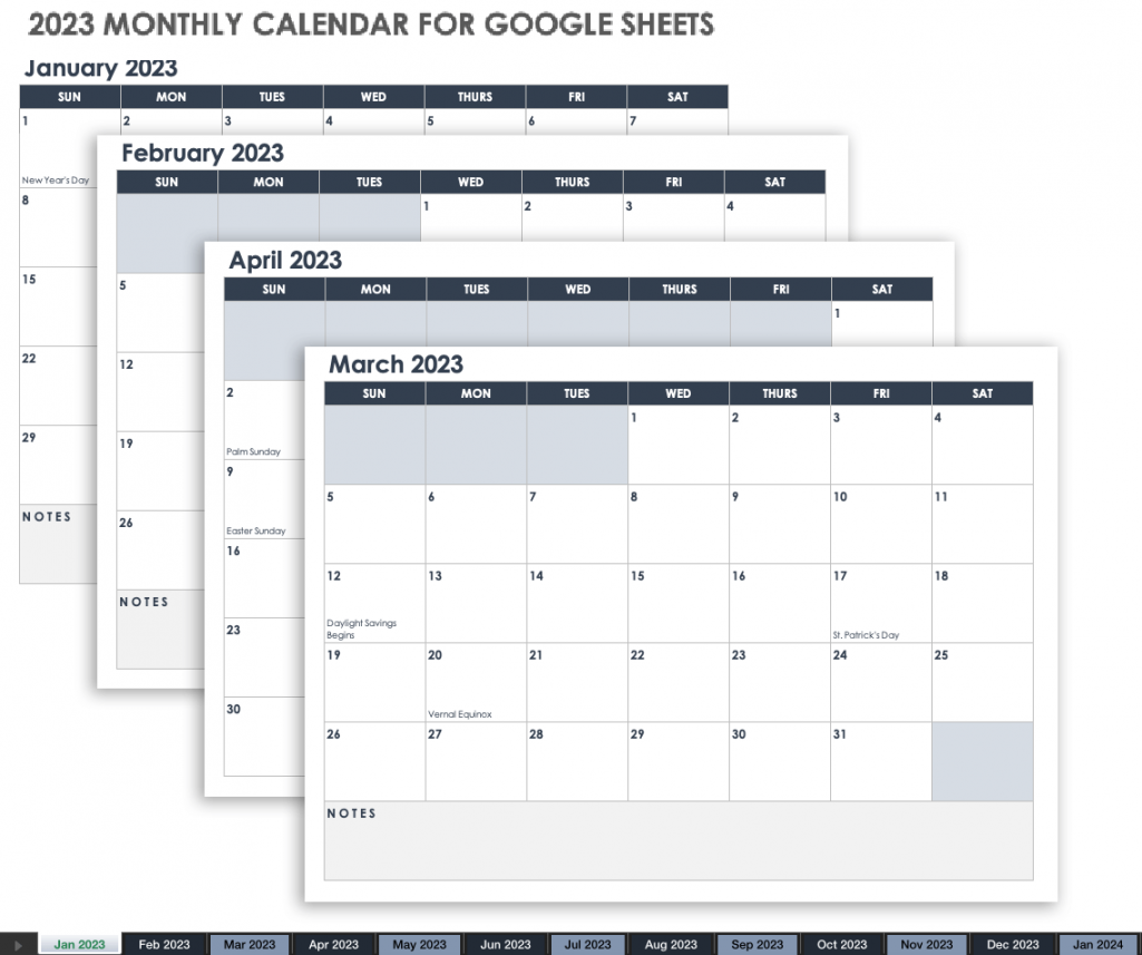 Free Google Sheets Monthly Calendar Templates  Smartsheet