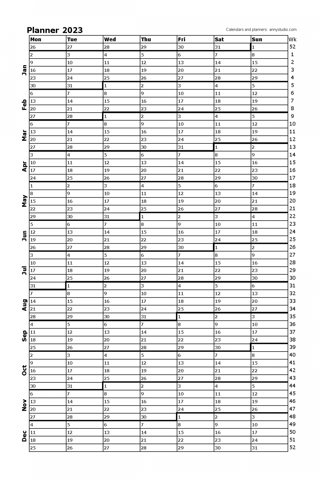 Free printable calendars and planners for  and past years