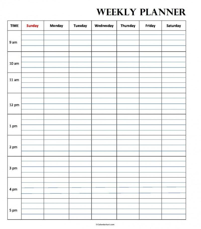 Free Printable Weekly Planner Templates - CalendarKart