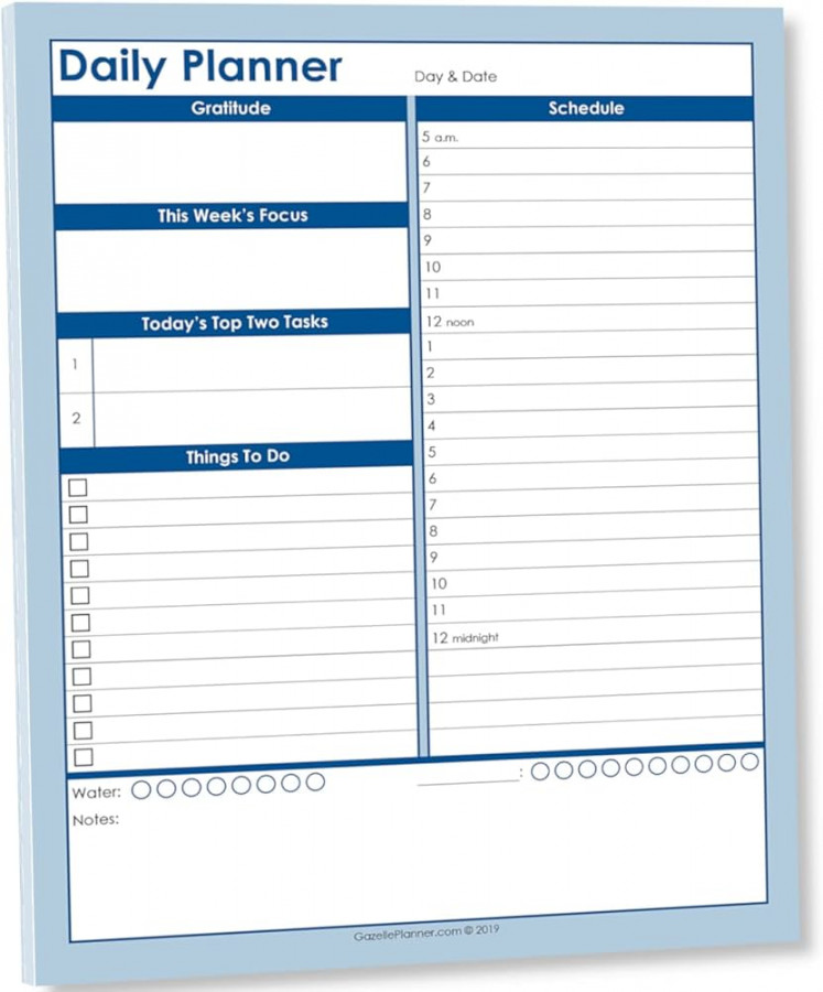 Gazelle Daily Planner To Do List Notepad with  Hour Schedule with Tear  Off Sheets, Daily To Do LisSee more Gazelle Daily Planner To Do List  Notepad