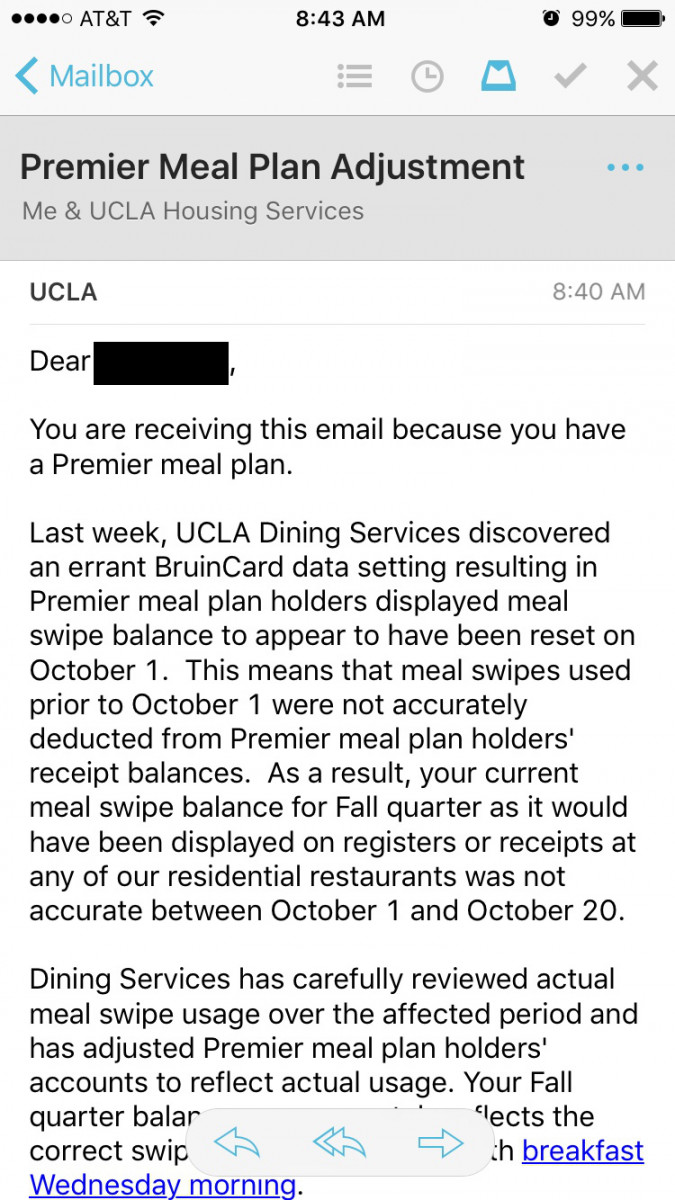 How many swipes students lost in UCLA Housing