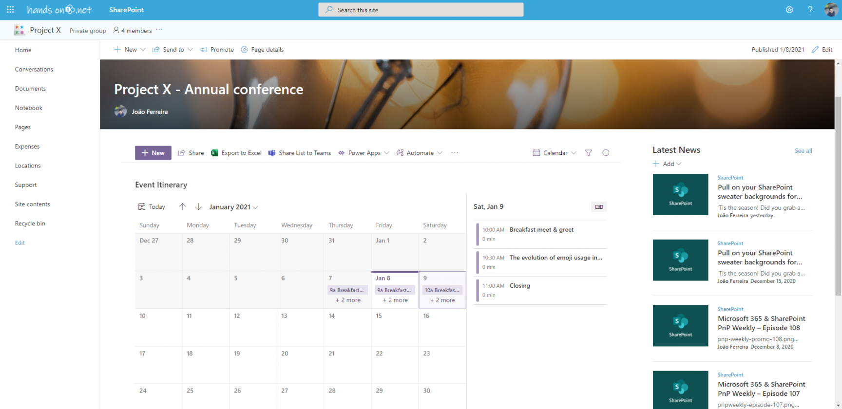 How to embed a modern calendar to a SharePoint page - HANDS ON