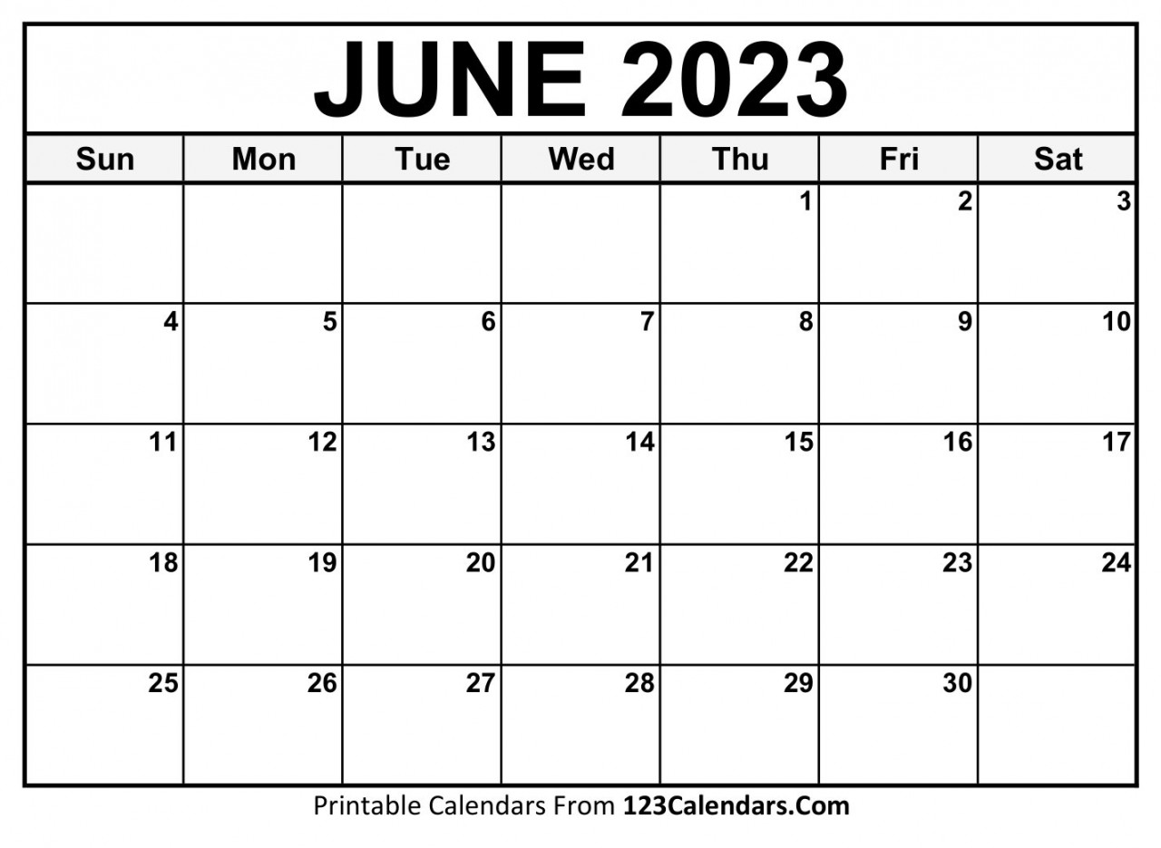 June  Calendar  Monthly Printable Calendars