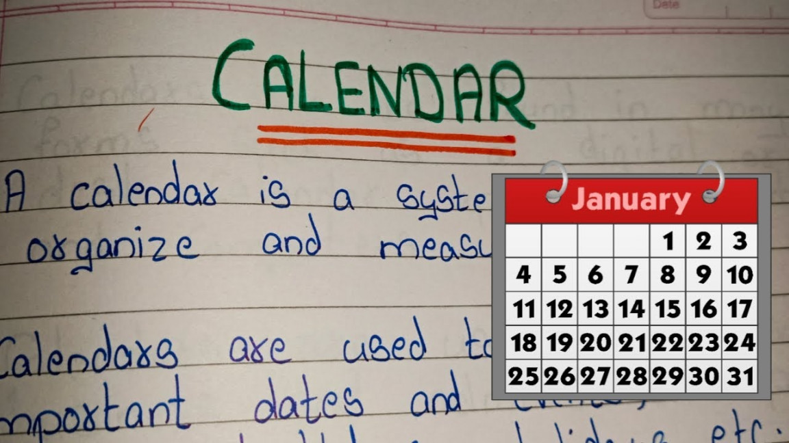 Lines on Calendar / Essay on Calendar/ few sentences about Calendar
