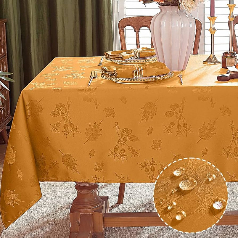 MATIRUG Fall Table Cloth Rectangle X,Autumn Maple Leaves Jacquard  Tablecloth,Spill Proof Table FSee more MATIRUG Fall Table Cloth Rectangle