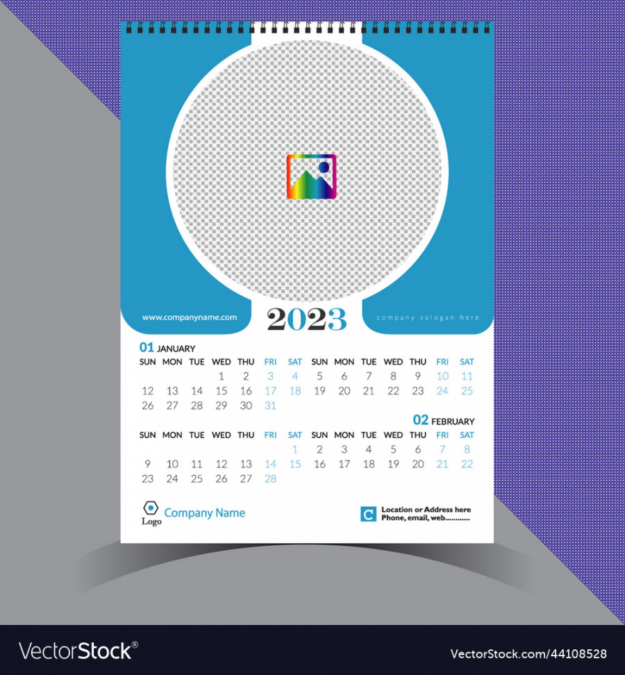 Modern wall calendar  design template Vector Image