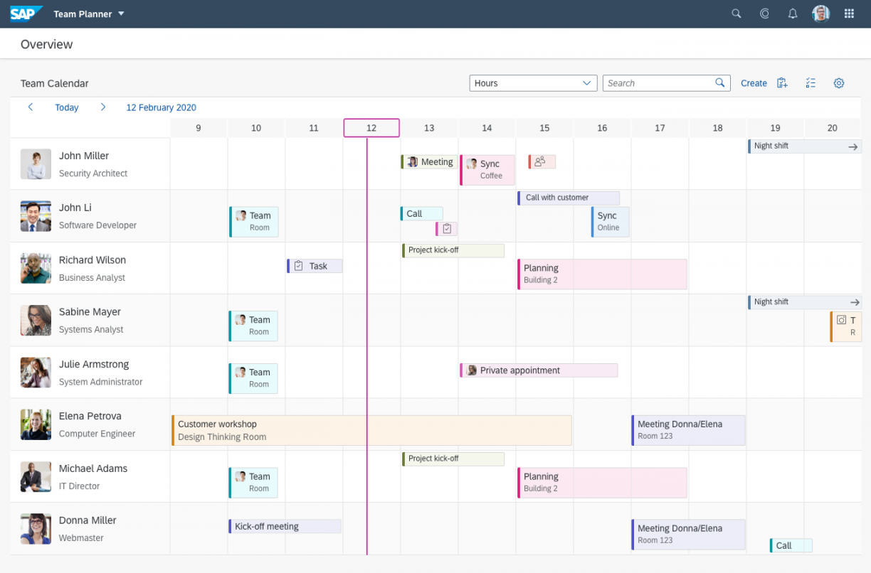 Planning Calendar  SAP Fiori for Web Design Guidelines