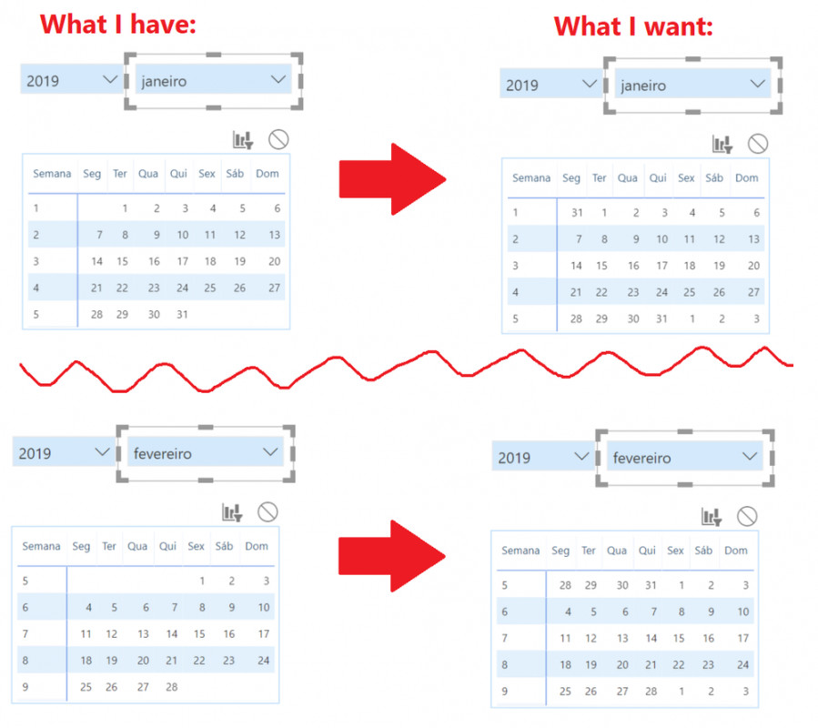 Solved: How to show full weeks in calendar visual (and not
