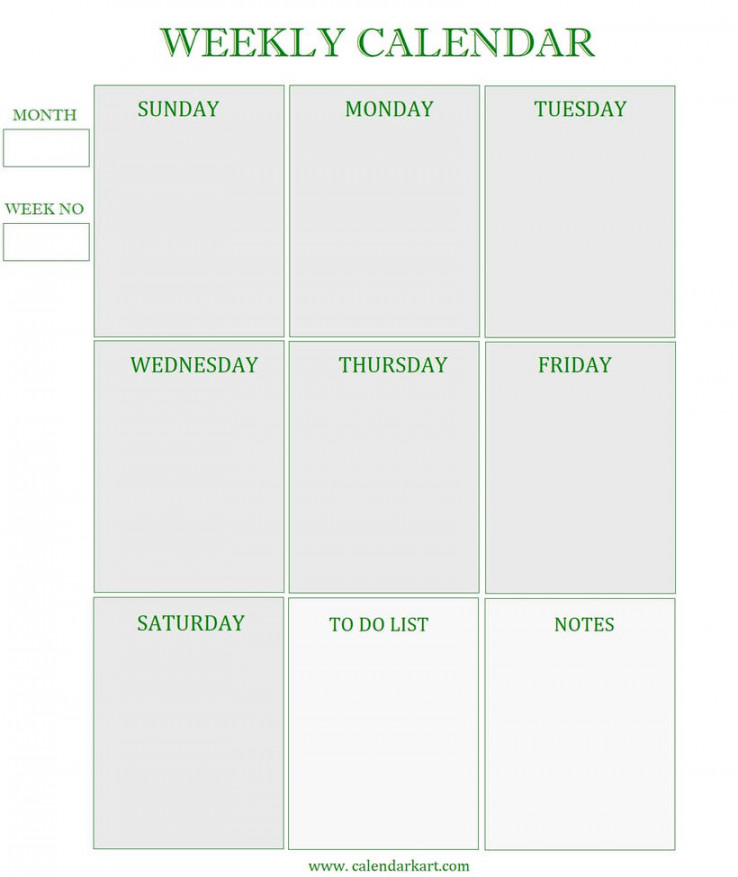 Weekly Calendar Template by calendarkart on DeviantArt