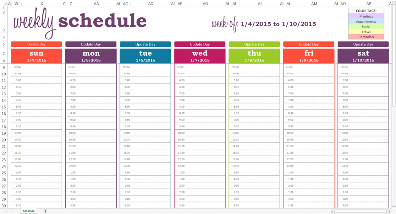 weekly calendar template with time slots - Google Search  Weekly