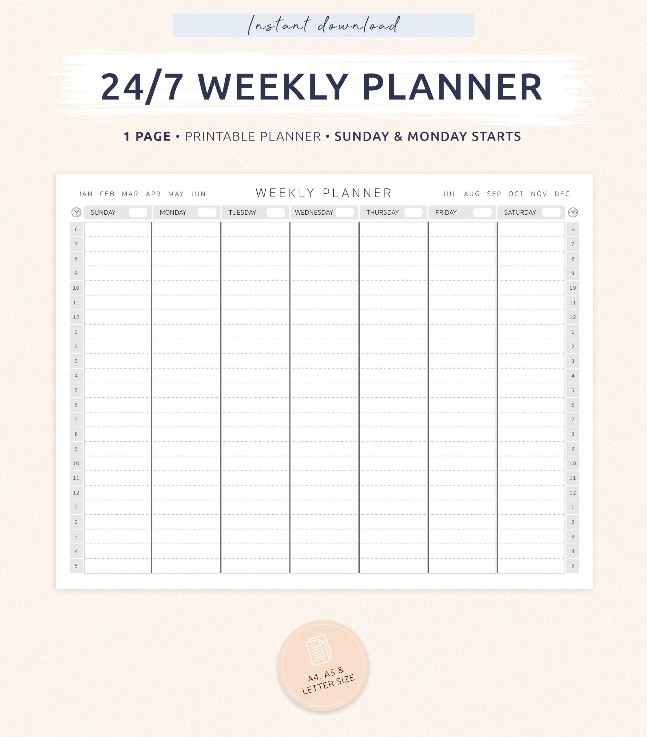 / Weekly Planner Weekly Schedule Printable Weekly - Etsy Finland