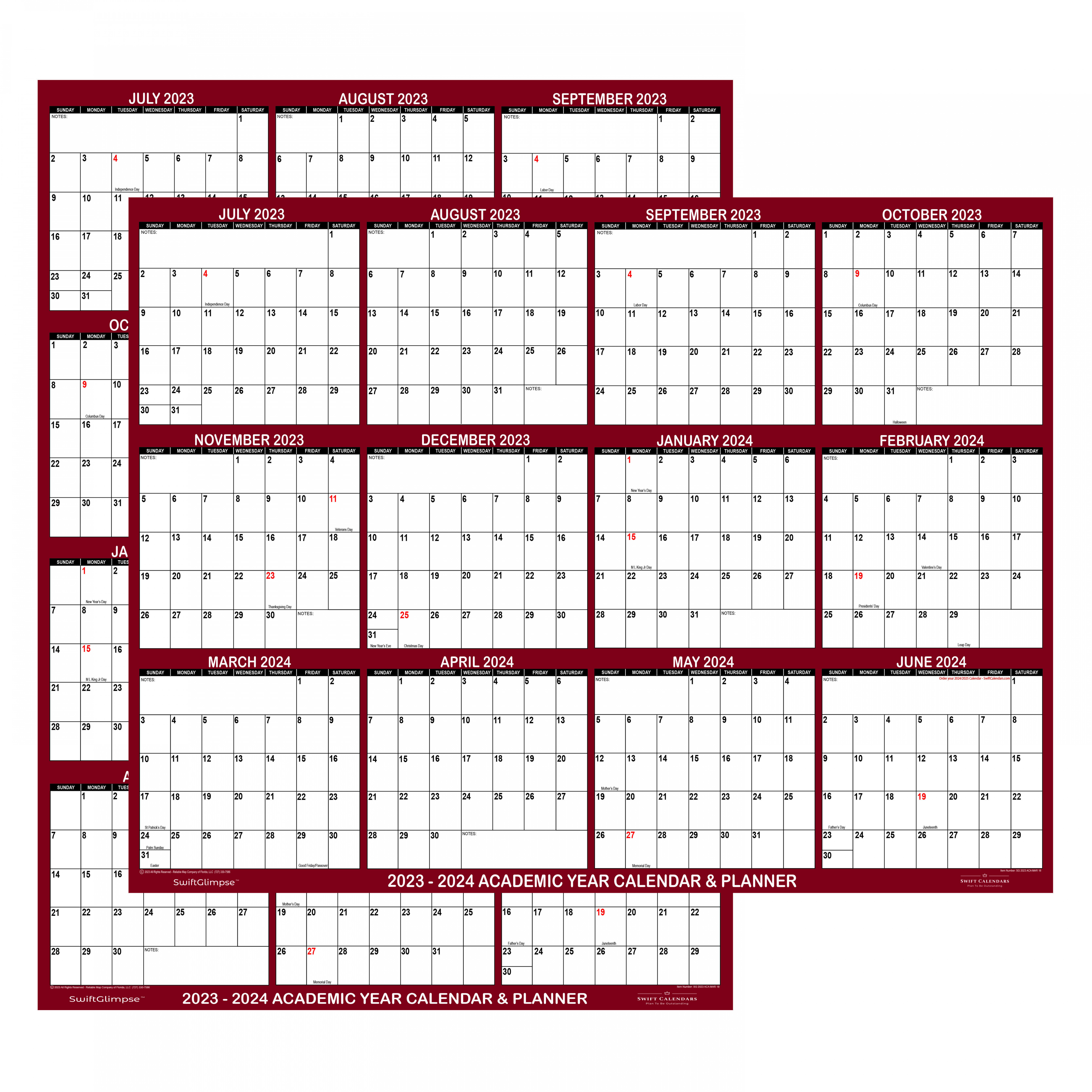 -  Academic Planning Calendar " x " Maroon