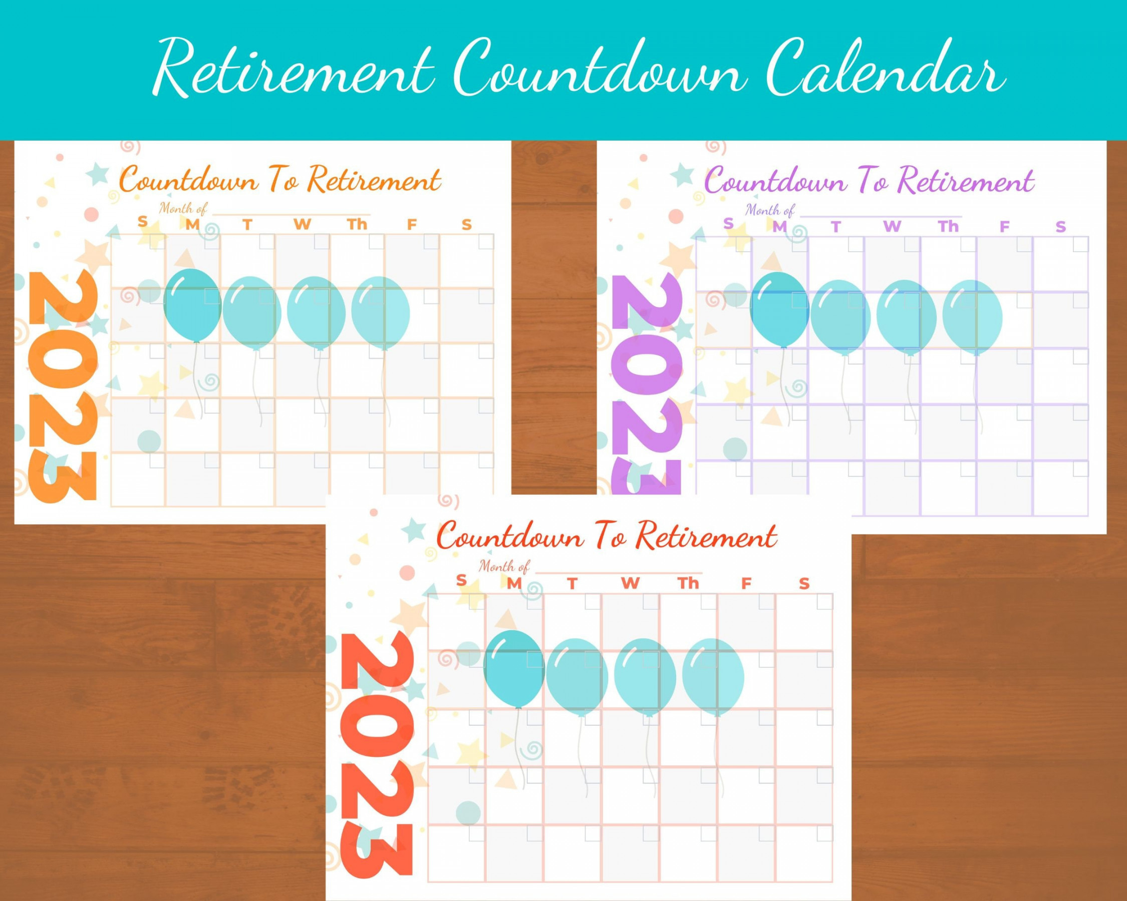 Countdown to Retirement Printable Calendar Fun Way to