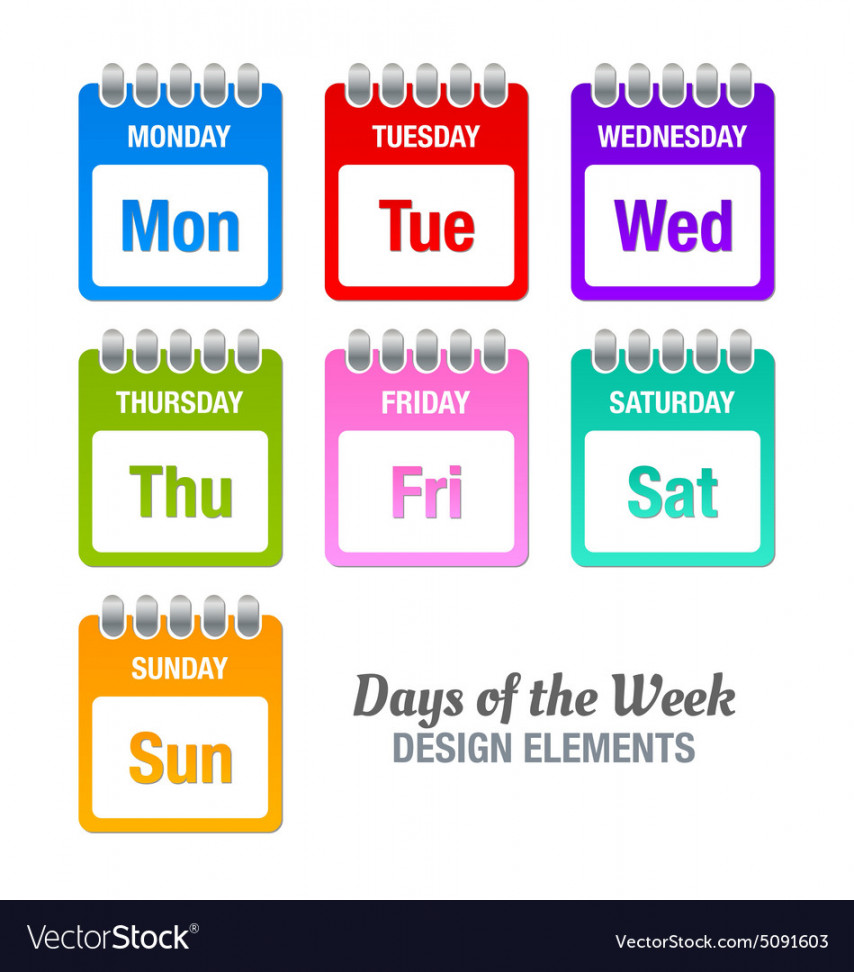 Days of the week Royalty Free Vector Image - VectorStock