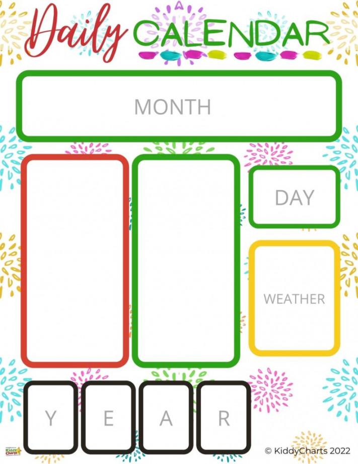DIY free printable days of the week calendar for home, work or school