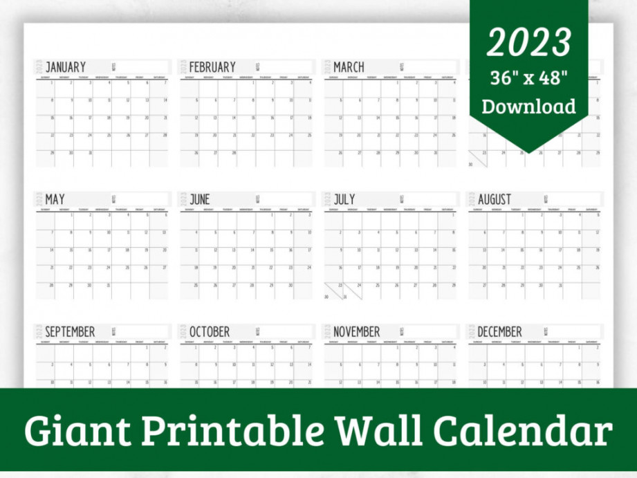 DIY Large Wall Calendar - See All  Months at One Time!