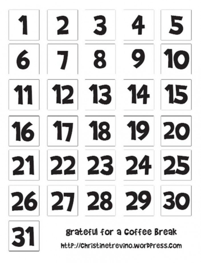 Free Printable Calendar Numbers -3 Pdf  Printable calendar