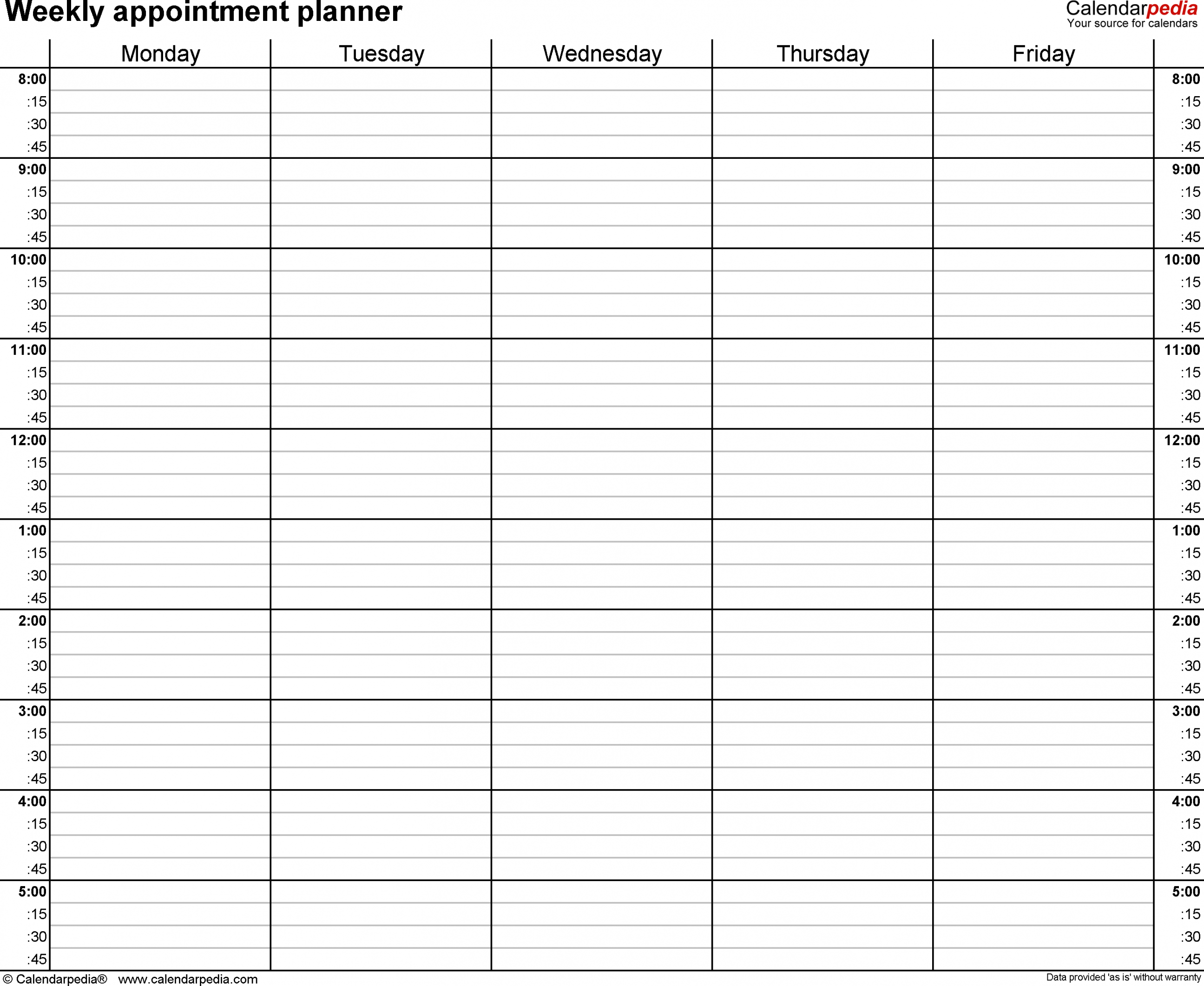 Free Weekly Planners for Microsoft Word - + Templates