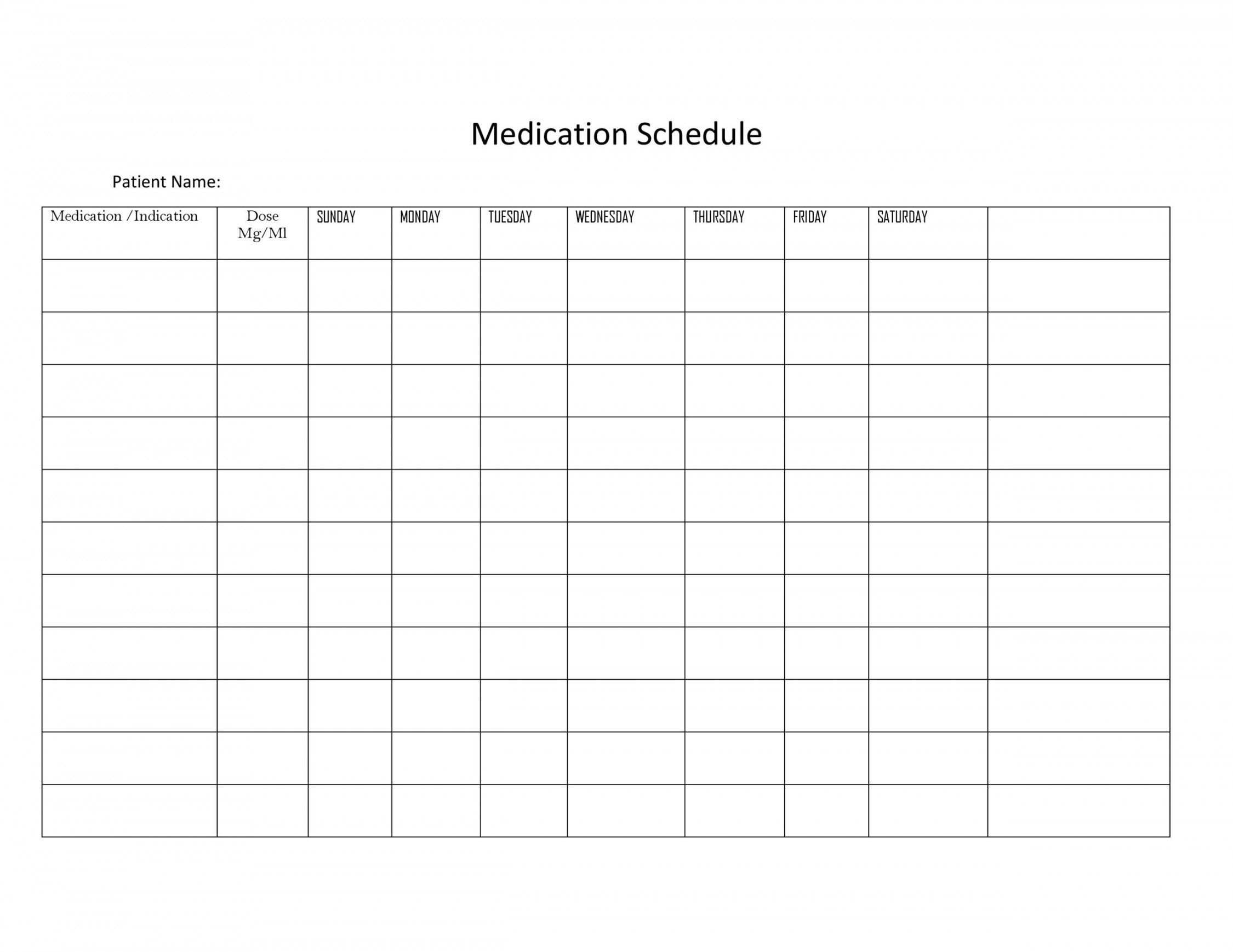 Great Medication Schedule Templates (+Medication Calendars