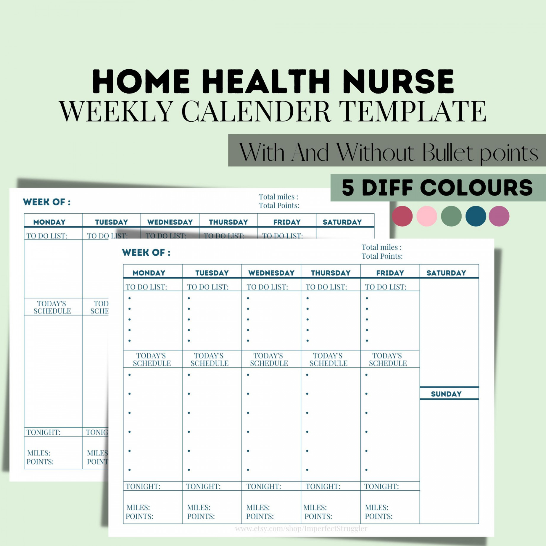Home Health Nurse Planner - Etsy