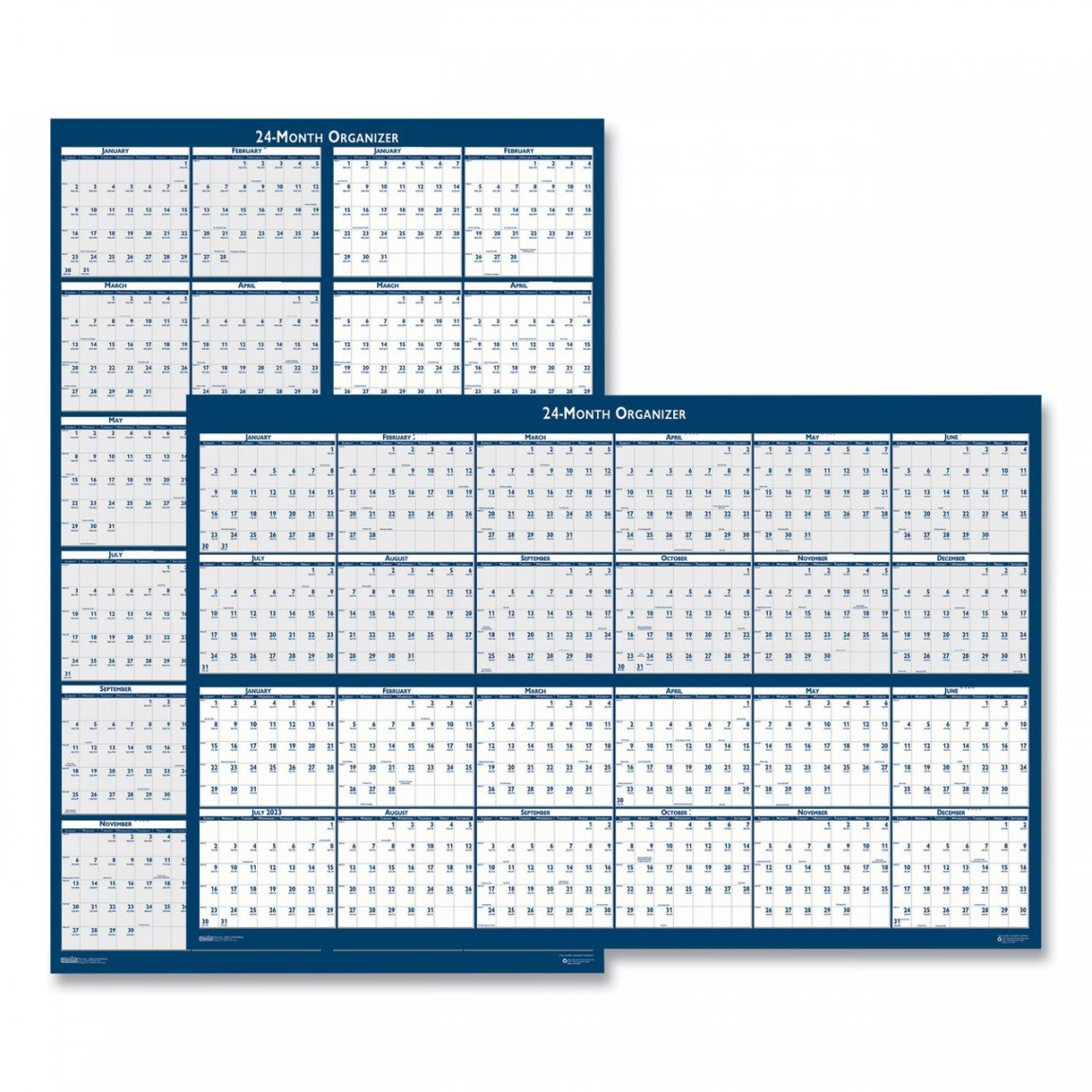 House Of Doolittle Reversible/Erasable  Year Wall Calendar, 4 x , Light  Blue/Blue/White Sheets, 4-Month (Jan to Dec): 04 to 05