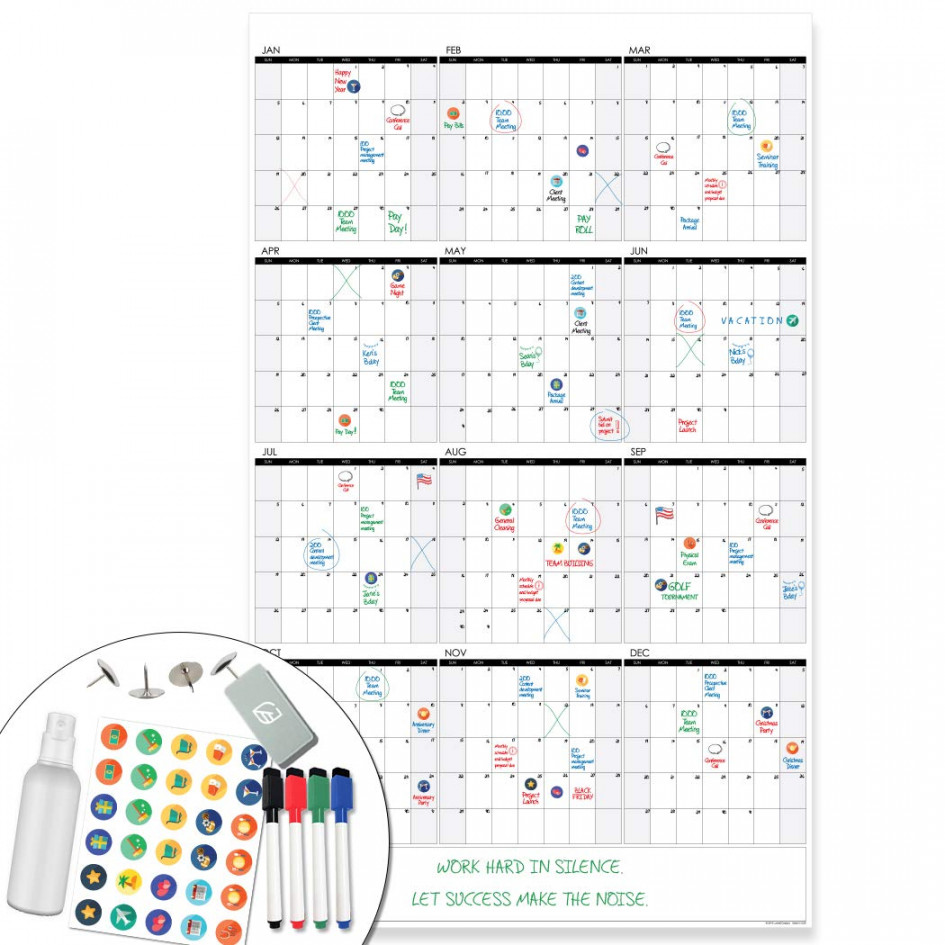 Lushleaf Designs - Large Dry Erase Wall Calendar - x Inches - Blank  Undated  Reusable Year CSee more Lushleaf Designs - Large Dry Erase  Wall