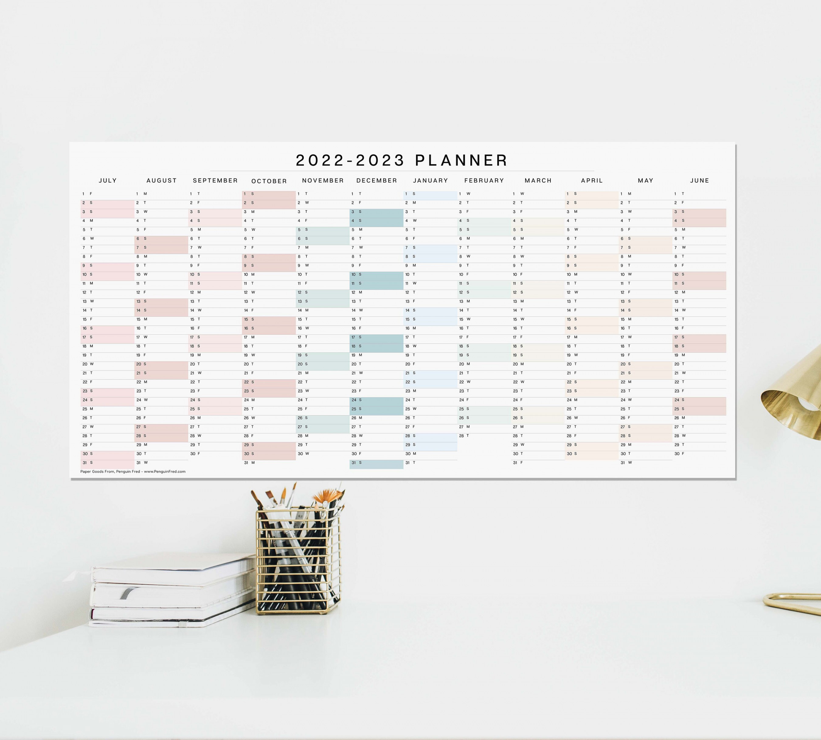 Mid-year Long Wall Planner Year Planner Monthly - Etsy