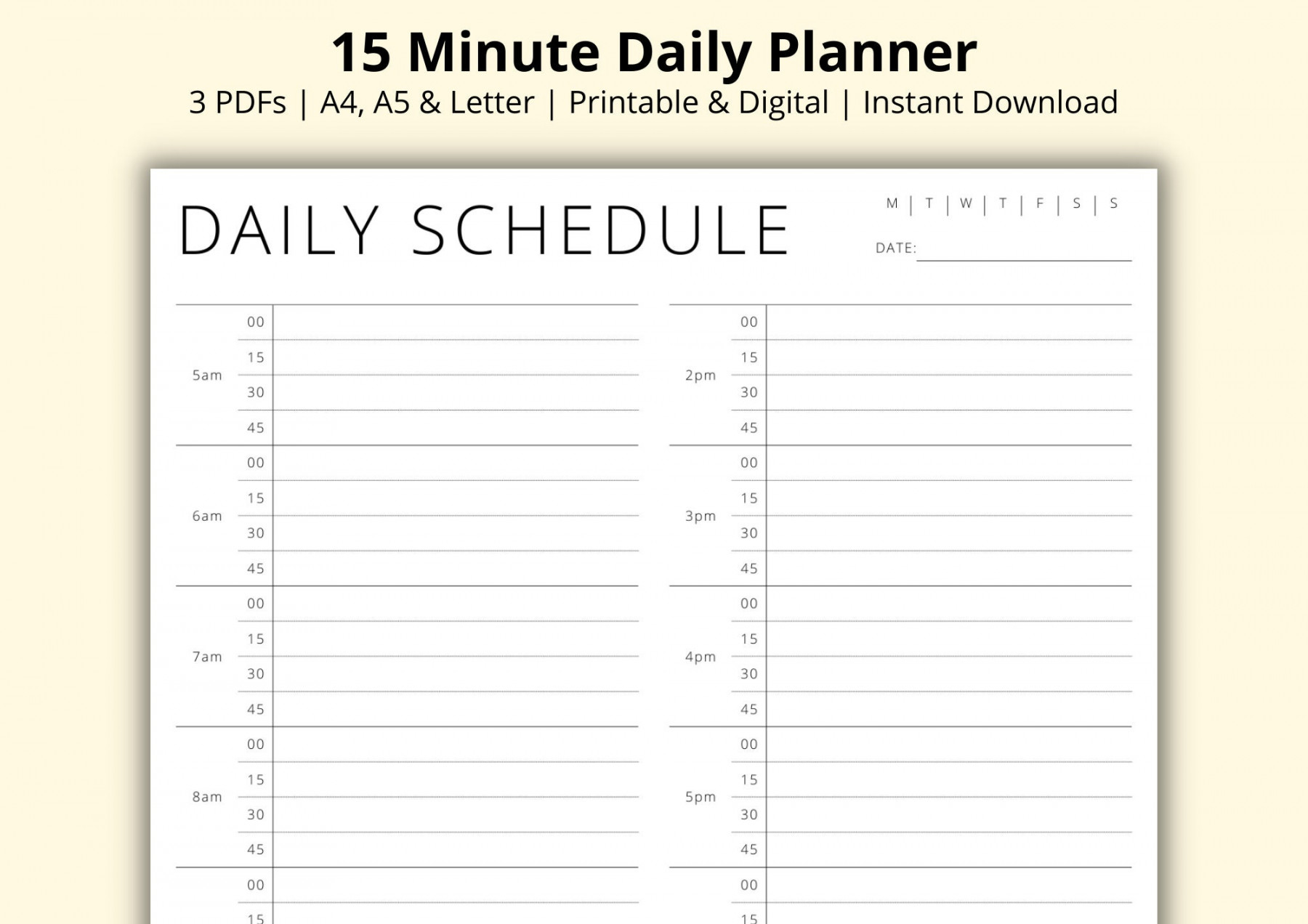 Minute Daily Planner Appointment Organiser Daily - Etsy