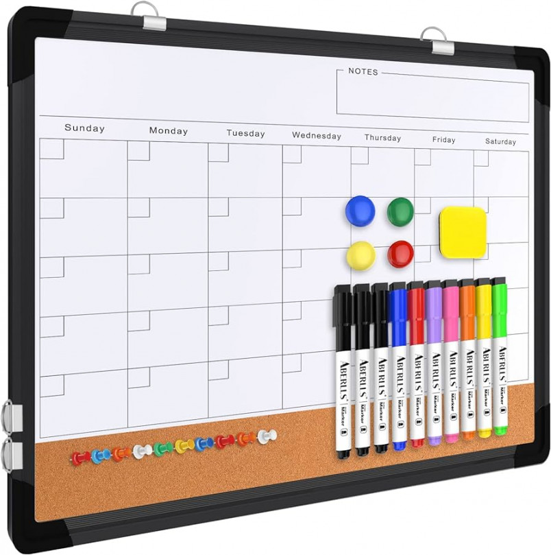 Monthly Calendar Whiteboard Dry Erase Cork Board Combination for Wall,  x" Magnetic Dry Erase BoaSee more Monthly Calendar Whiteboard Dry  Erase
