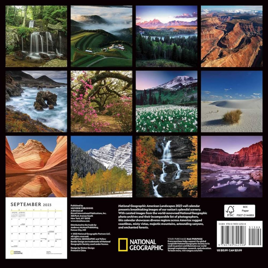 National Geographic: American Landscapes  Wall Calendar