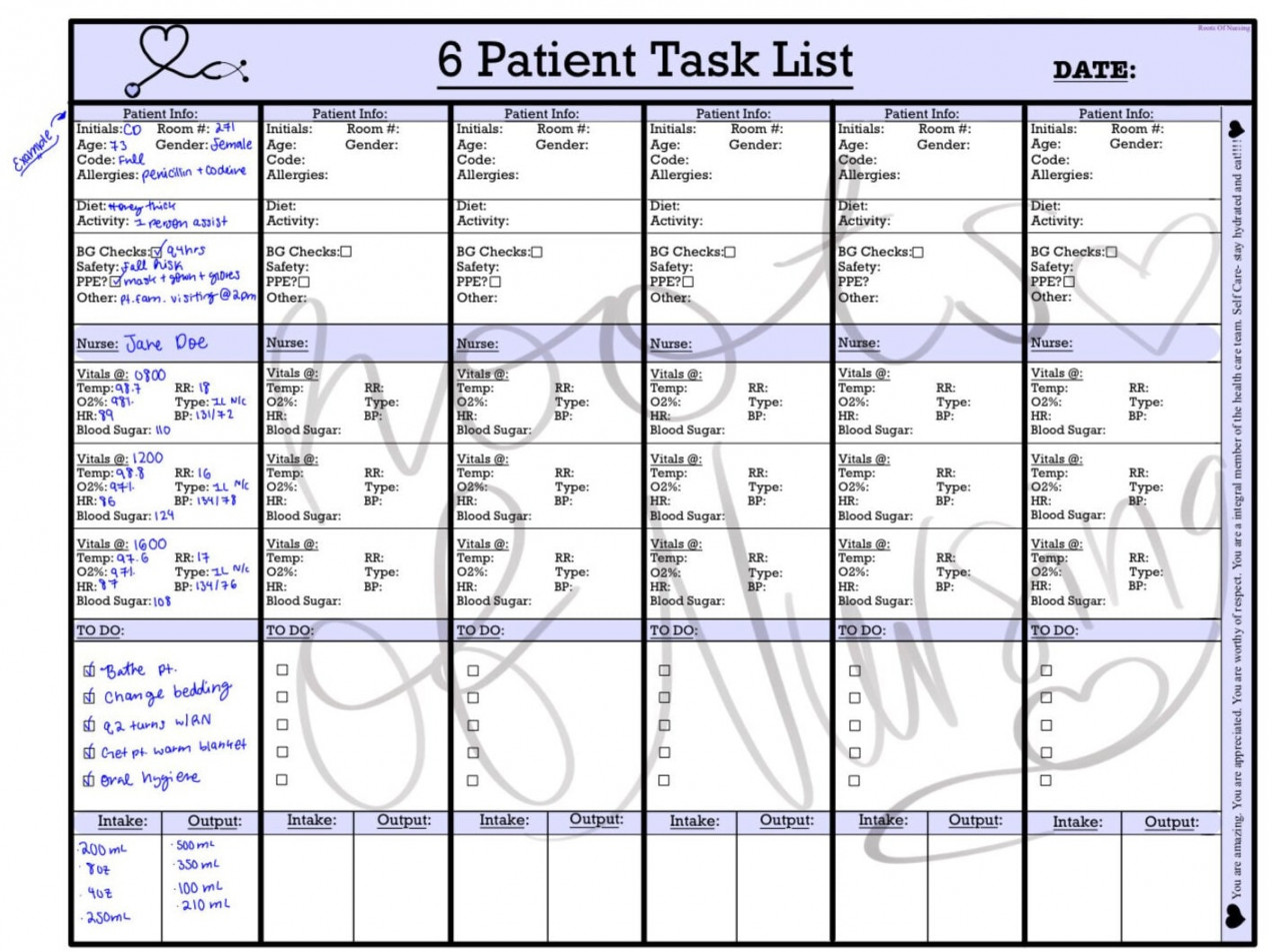 Nursing Task List - Etsy