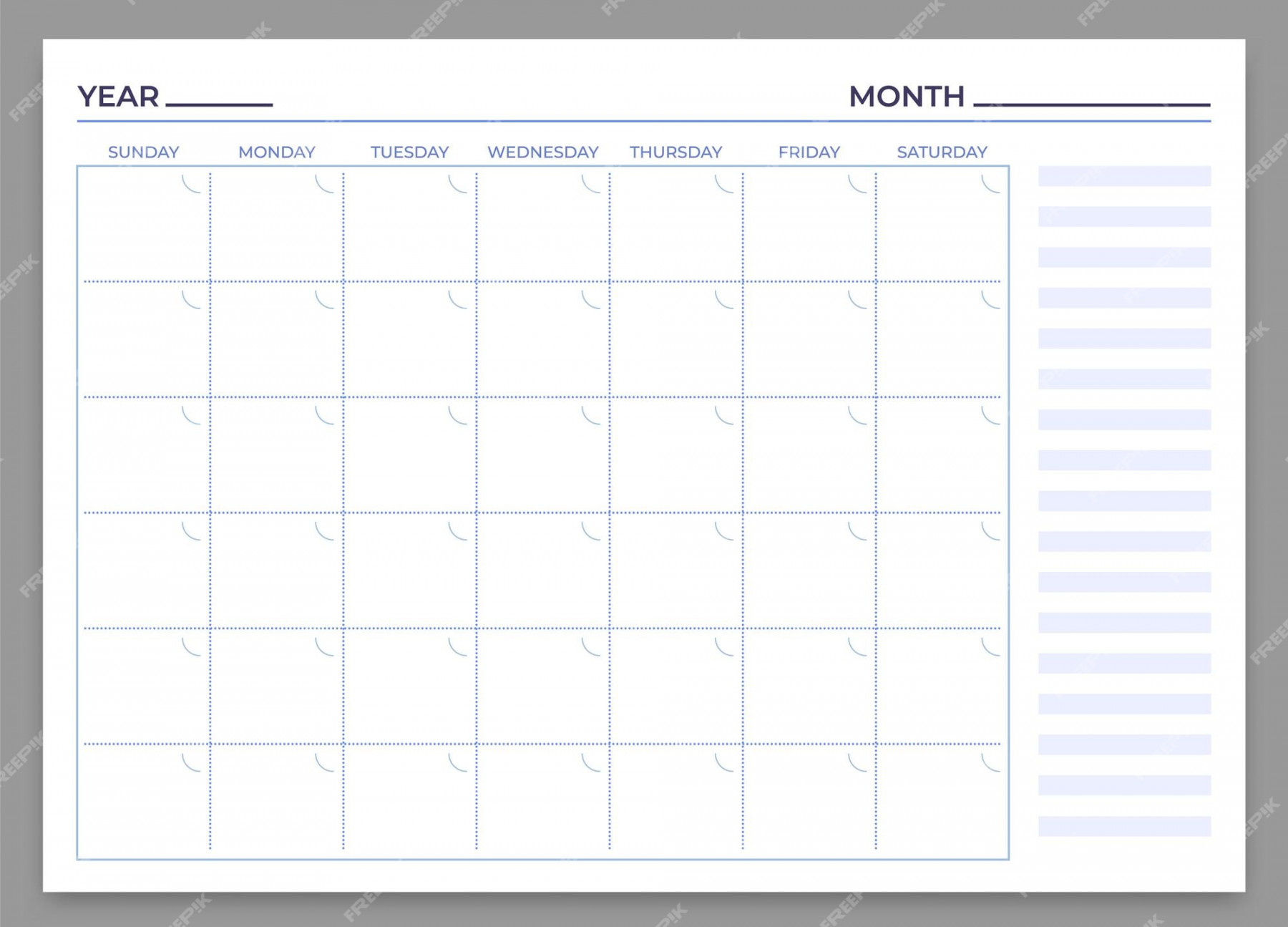 Premium Vector  Monthly planner template