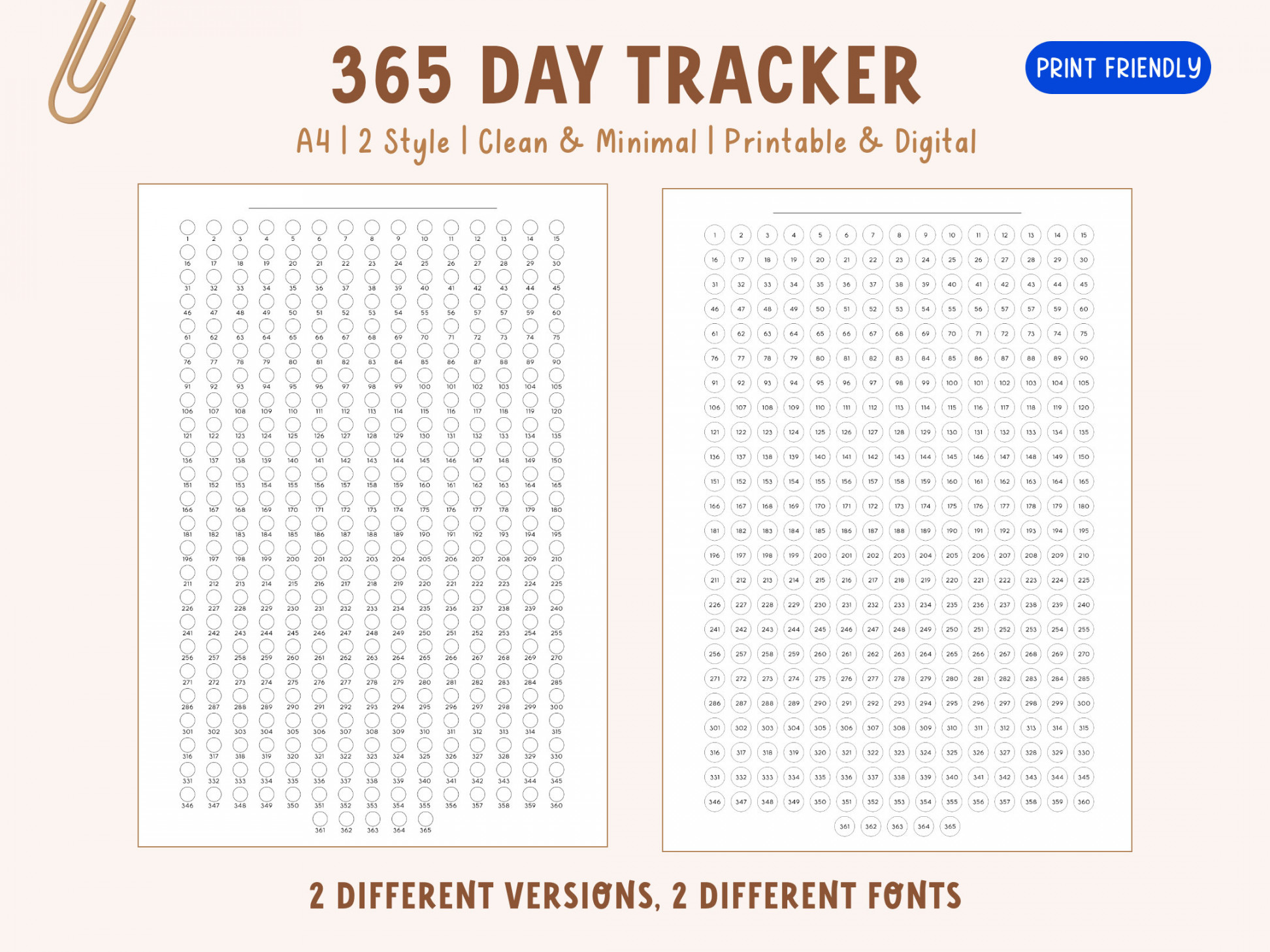 Printable A  Daily Challenge Daily & Monthly Tracker - Etsy