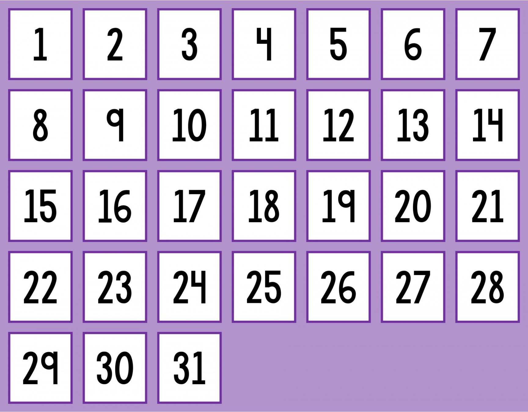 Printable Classroom Calendar Numbers  Calendar numbers, Printable