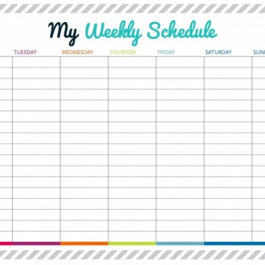 Schedule With  Minate Time Slots  Weekly calendar template