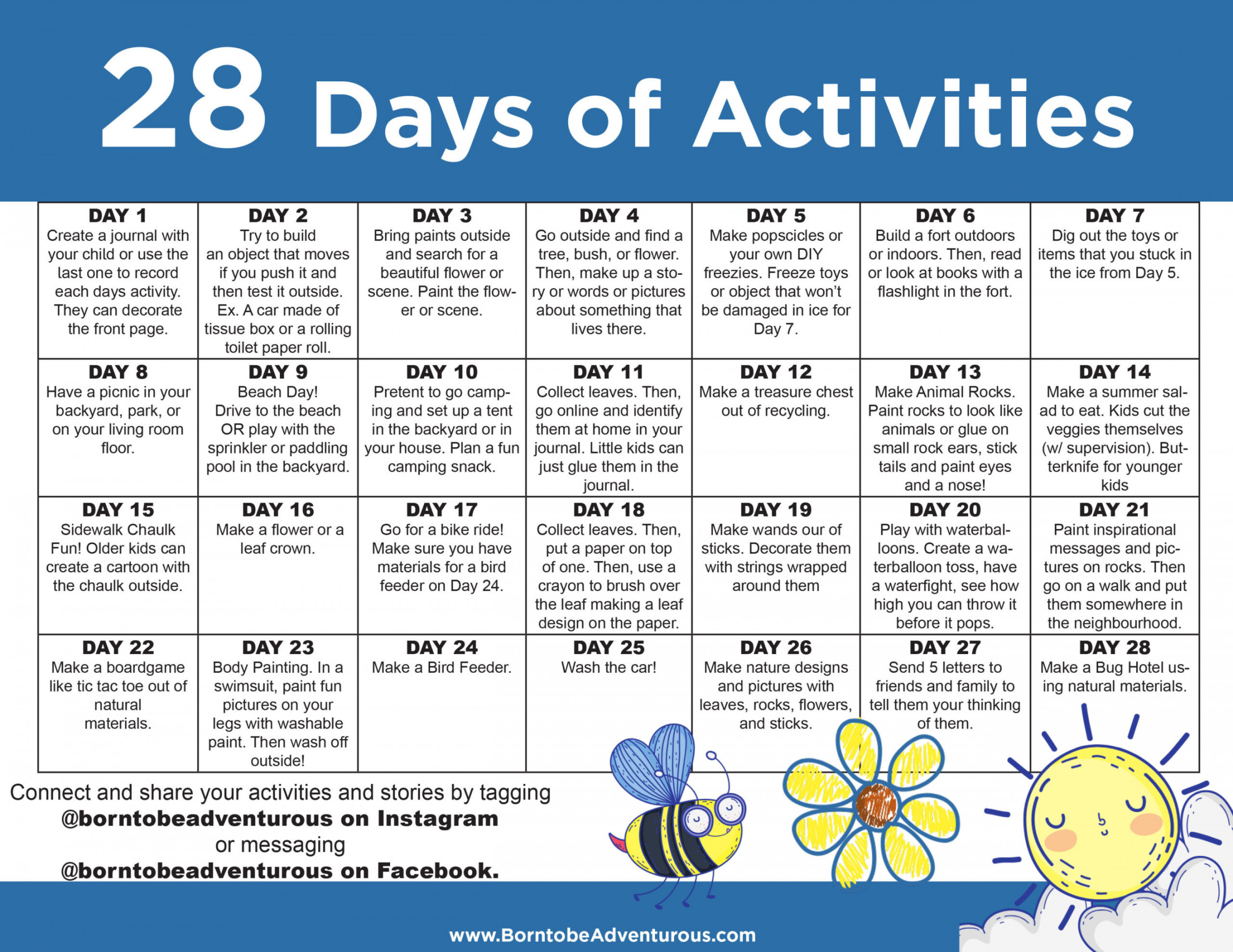 Summer Activity Calendar (+Free Printable)