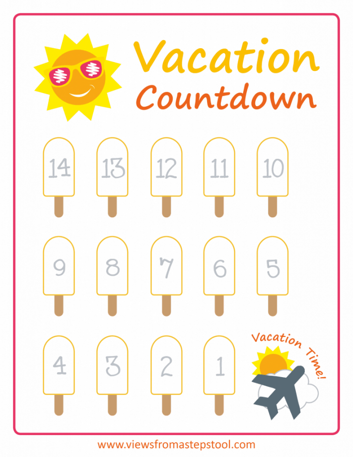 Summer Vacation Countdown Printables - Views From a Step Stool